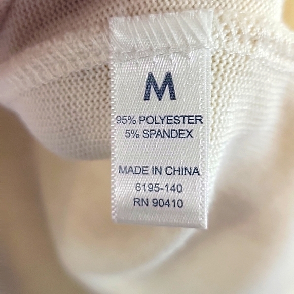 Dearfoams V-Neckline Pullover Long Sleeve Ivory Sweater Size M - Picture 6 of 8